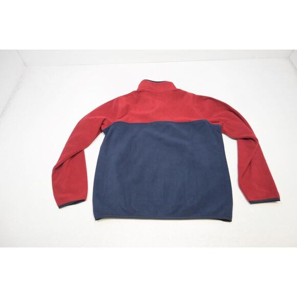 Land's End Snap Neck Fleece Jacket Comfort Maroon Blue Mens Sz Medium NWT - Picture 7 of 7